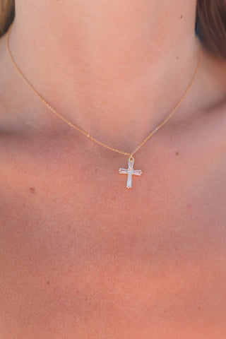 CZ Cross Pendant Necklace