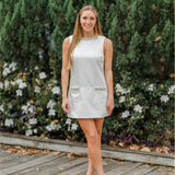 Jeweled Neckline Sleeveless Shift Dress