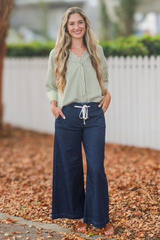 Wide Leg Drawstring Pants