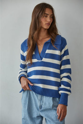 Stripe Polo Sweater