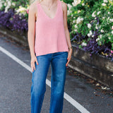 Pink V-Neck Sweater Tank