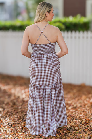 Gingham Tiered Maxi Dress