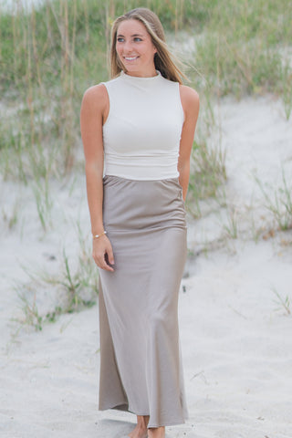 Satin Flare Skirt
