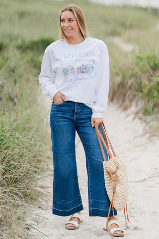 Charleston Stamp Oversized Long Sleeve Graphic Tee