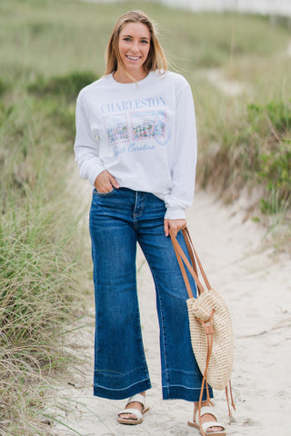 Charleston Stamp Oversized Long Sleeve Graphic Tee