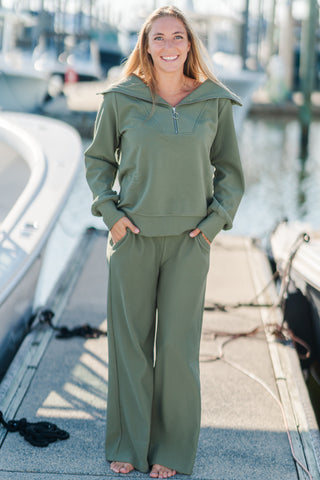 Quarter Zip Mock Neck Pullover