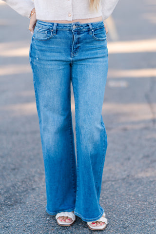 Classic Wide Leg Denim Jeans