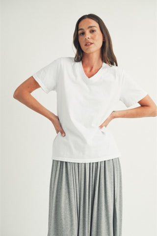 V-Neck Distressed Basic Tee