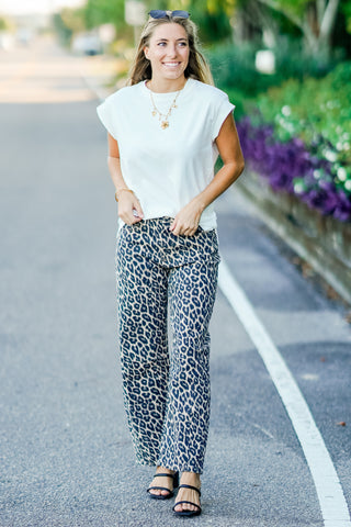 Vintage Leopard Barrel Jeans