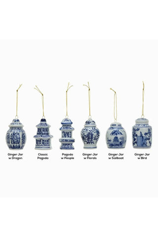 Blue Pattern Jar Ornament