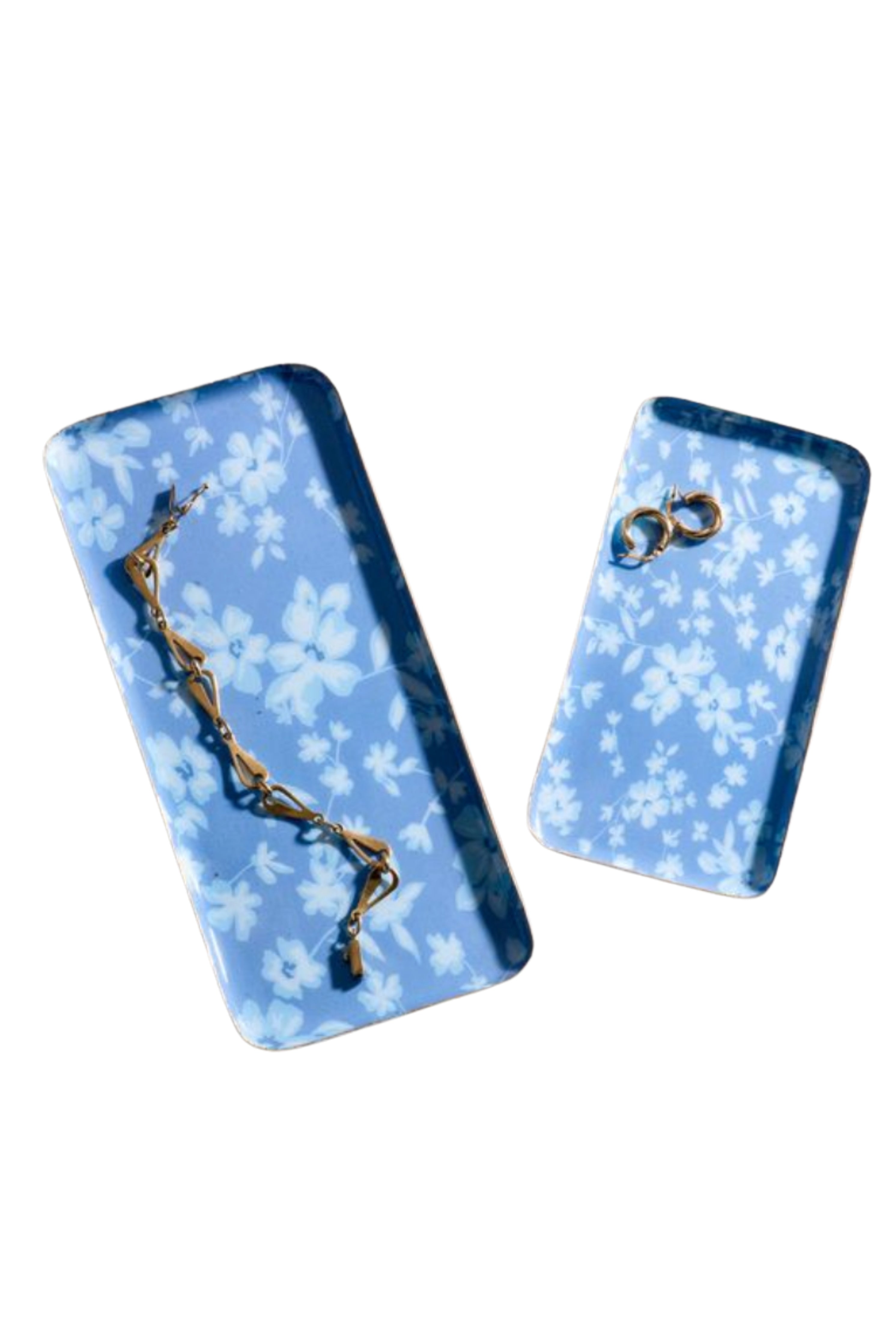 Blue Floral Trays