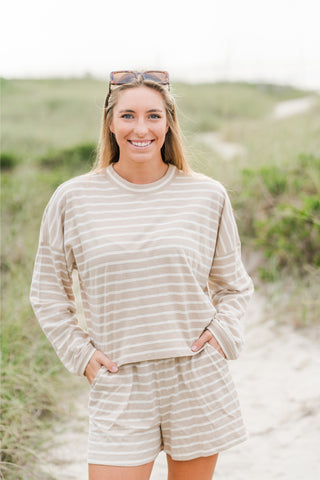 Stripe Oversized Long Sleeve Top