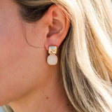 Textured Metal & Cushion Earrings