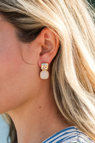 Textured Metal & Cushion Earrings