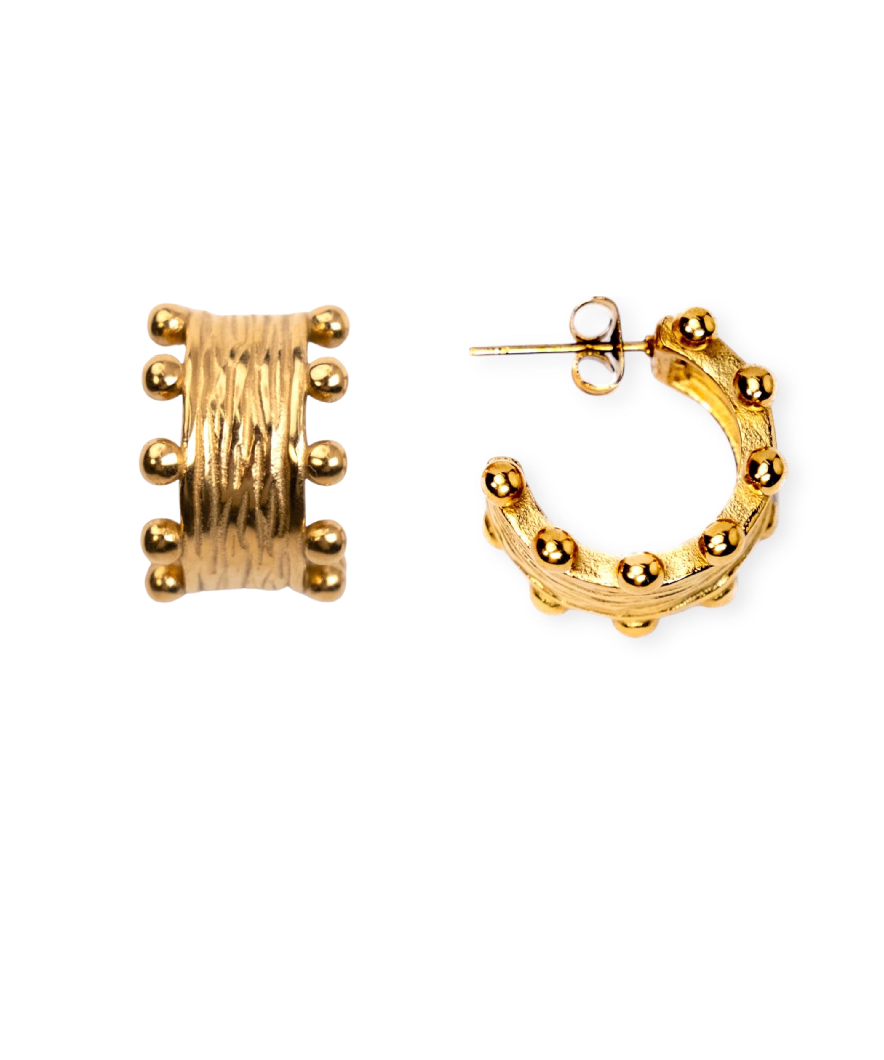 My Sister's Cottage | Waterproof | Textured Ball Hoop Earrings