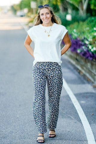 Vintage Leopard Barrel Jeans