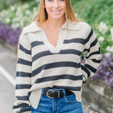 Stripe Polo Sweater