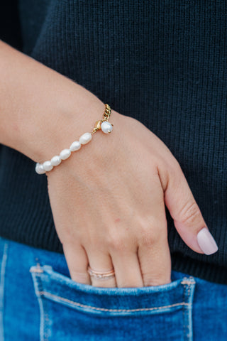 My Sister's Cottage | Waterproof | Pearl & Chain Bracelet