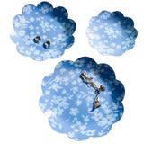 Blue Floral Round Trays
