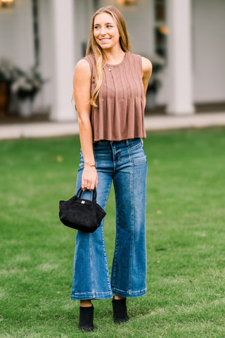 Pleated Front Sleeveless Top