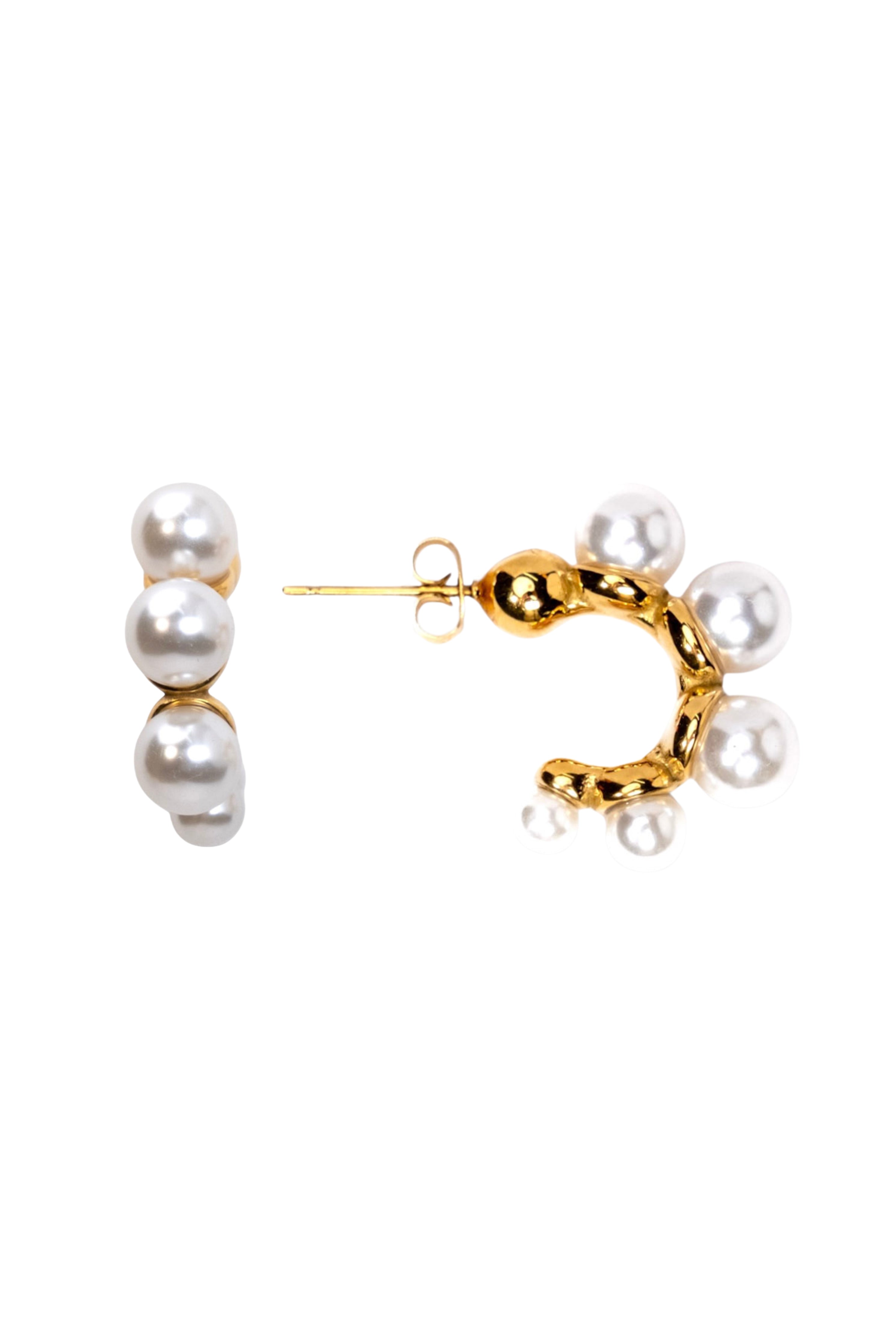 My Sister's Cottage | Waterproof | Open Pearl Hoop Earrings