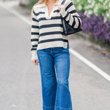 Stripe Polo Sweater
