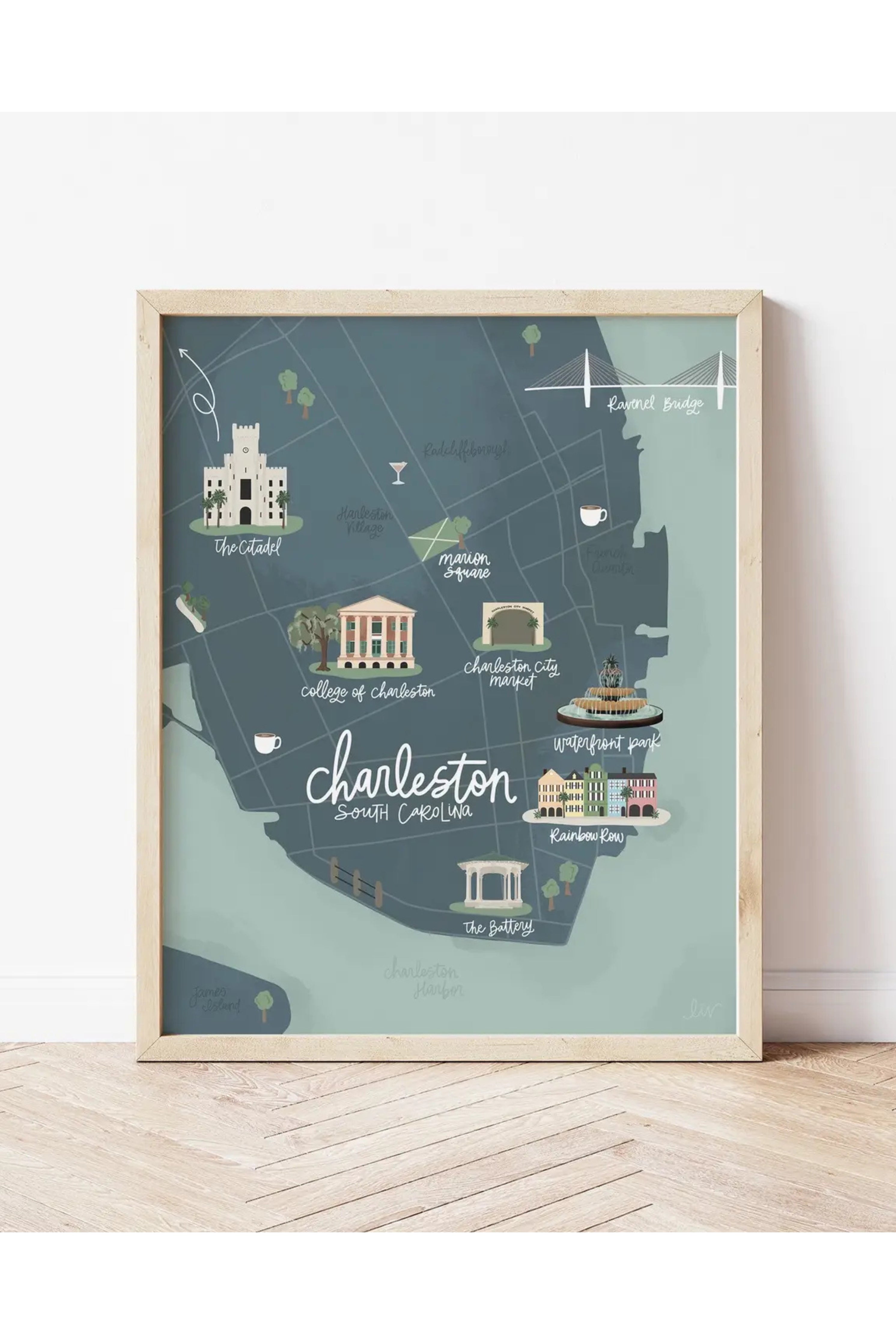 Charleston, SC Illustrated Map Print – My Sister's Cottage