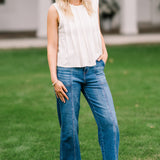 Pleated Front Sleeveless Top