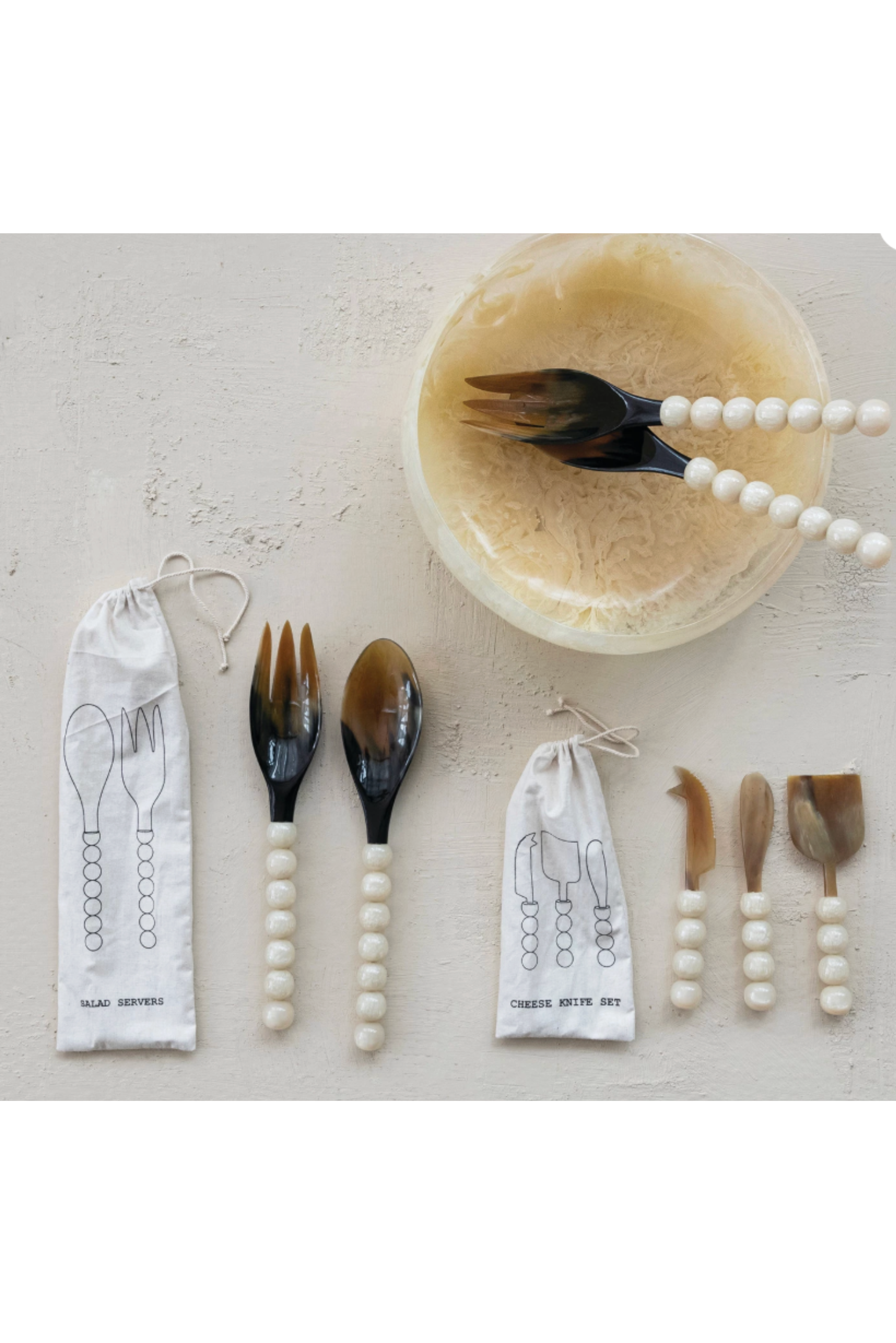 Natural Horn Cheese Knives