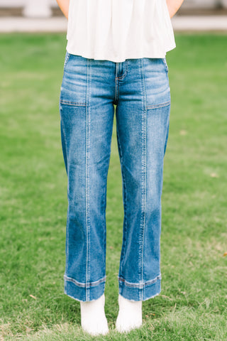Risen High Rise Front Seam Detailed Jeans