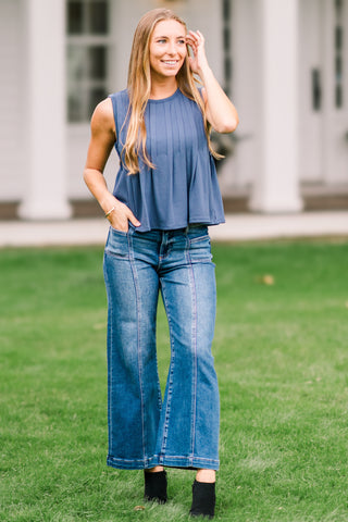 Mid Rise Patch Pocket Jeans