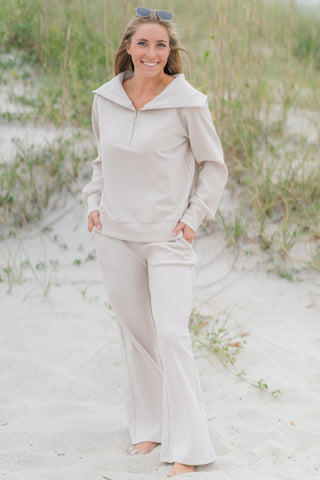 Quarter Zip Mock Neck Pullover