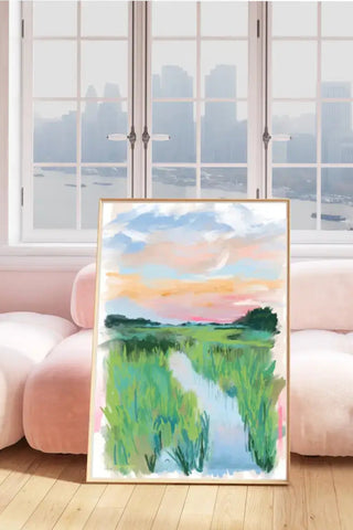 Coastal Magic Marsh -Art Print by Rebecca Illustrated