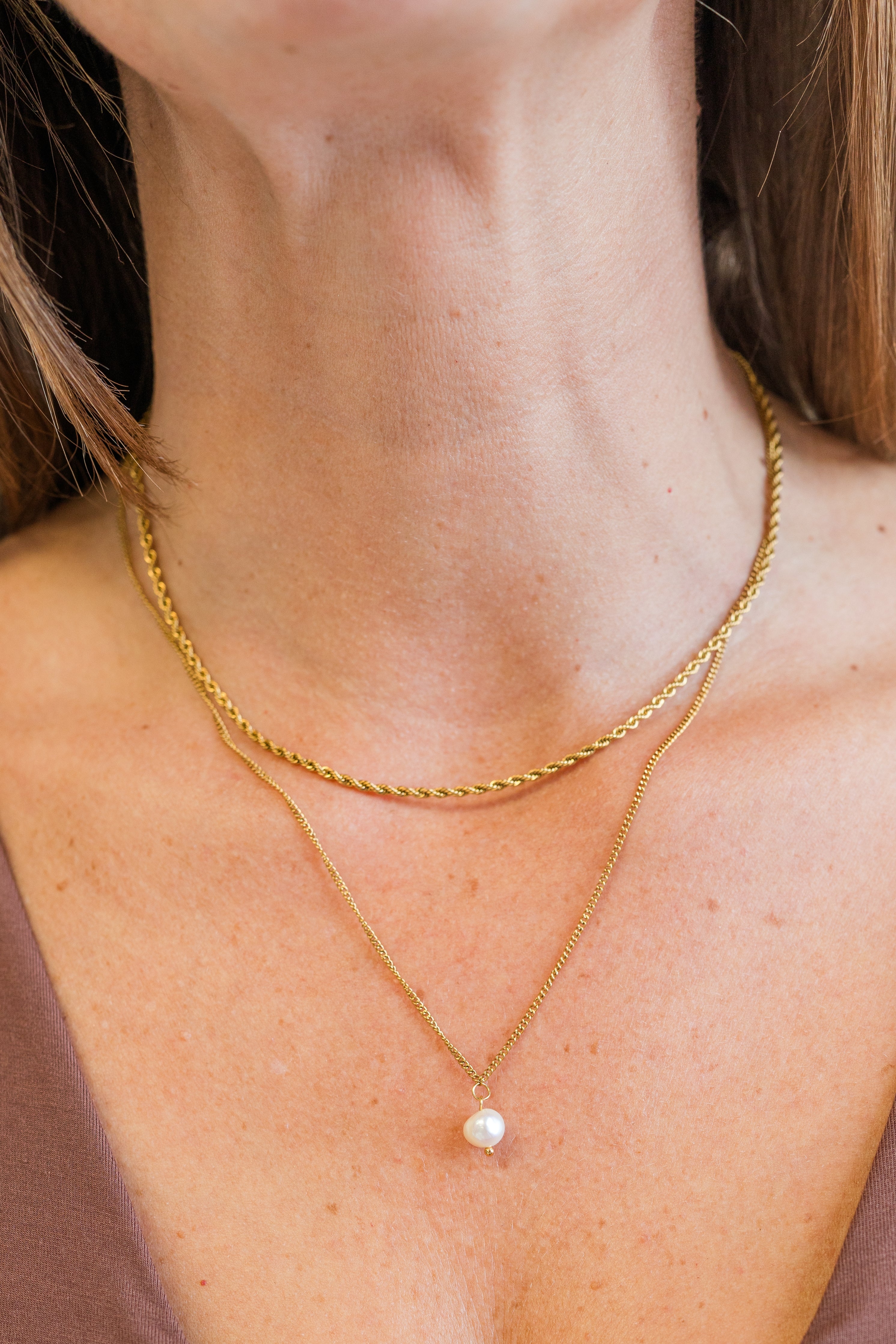 My Sister's Cottage | Waterproof | Freshwater Cultured Pearl Layered Necklace (detail view 3)