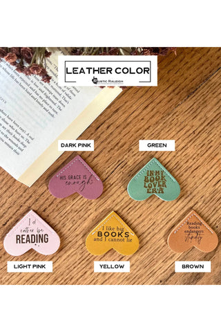 "His Grace" Leather Heart Bookmark Ear