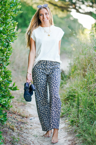 Vintage Leopard Barrel Jeans