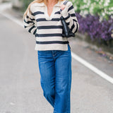 Stripe Polo Sweater