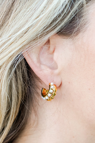 My Sister's Cottage | Waterproof | Pearl & Heart Earrings