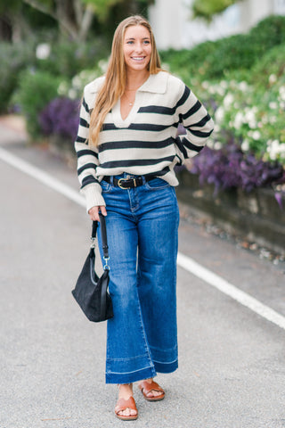 Stripe Polo Sweater