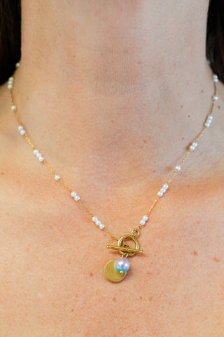 My Sister's Cottage | Waterproof | Pearl & Seashell Charm Necklace