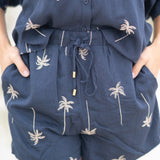 Palm Tree Embroidered Shorts