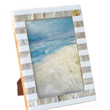Beige Stripe Resin Photo Frame