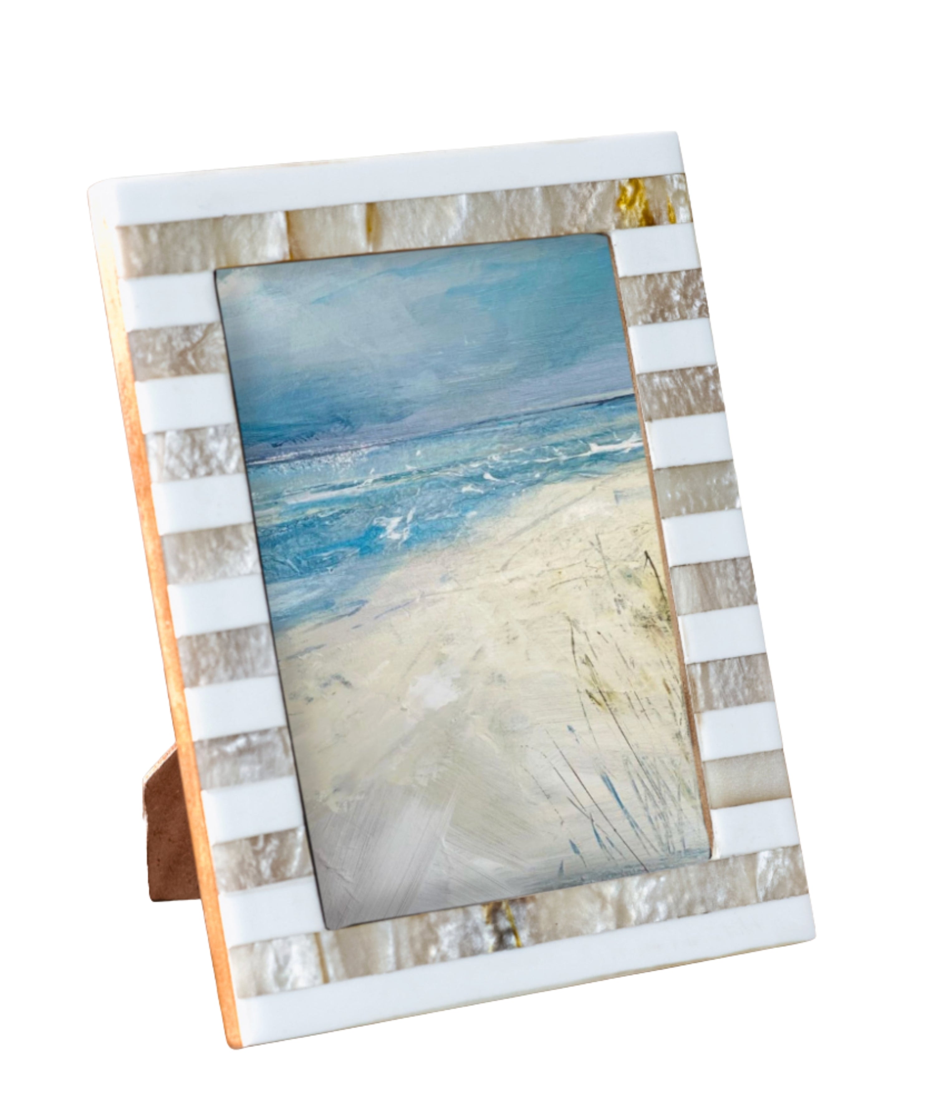 Beige Stripe Resin Photo Frame