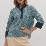 Paisley Print 3/4 Sleeve Top
