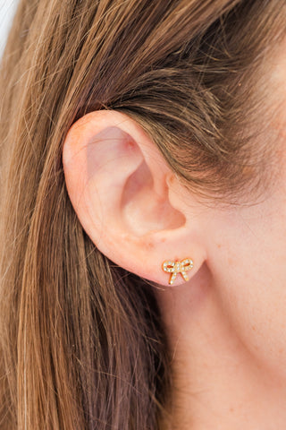 My Sister's Cottage | Waterproof | Pave Bow Earrings