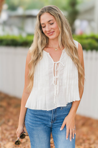 Bow Tie Sleeveless Top