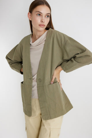 Light Weight Single Button V-Neck Jacket