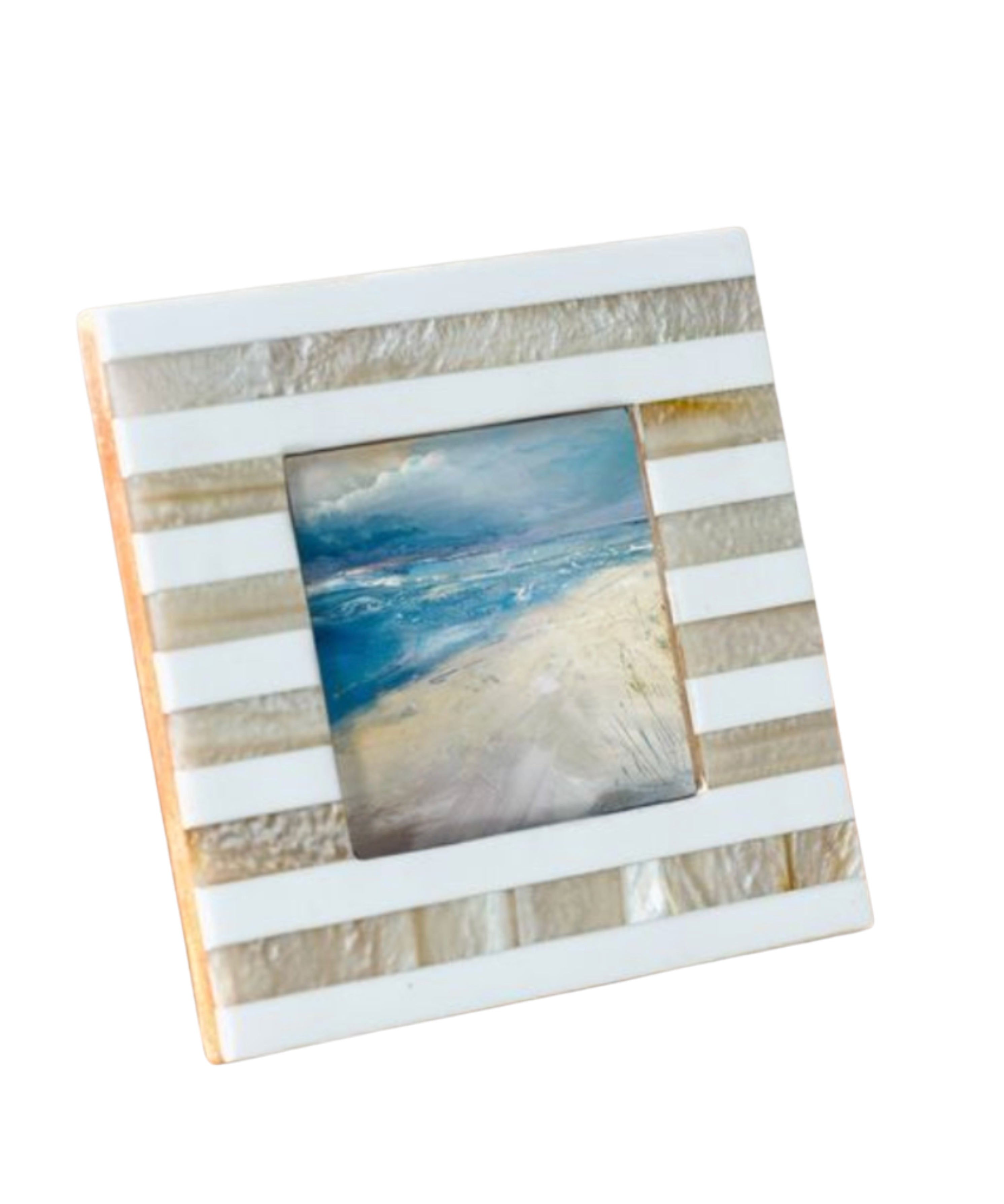 Beige Stripe Resin Photo Frame