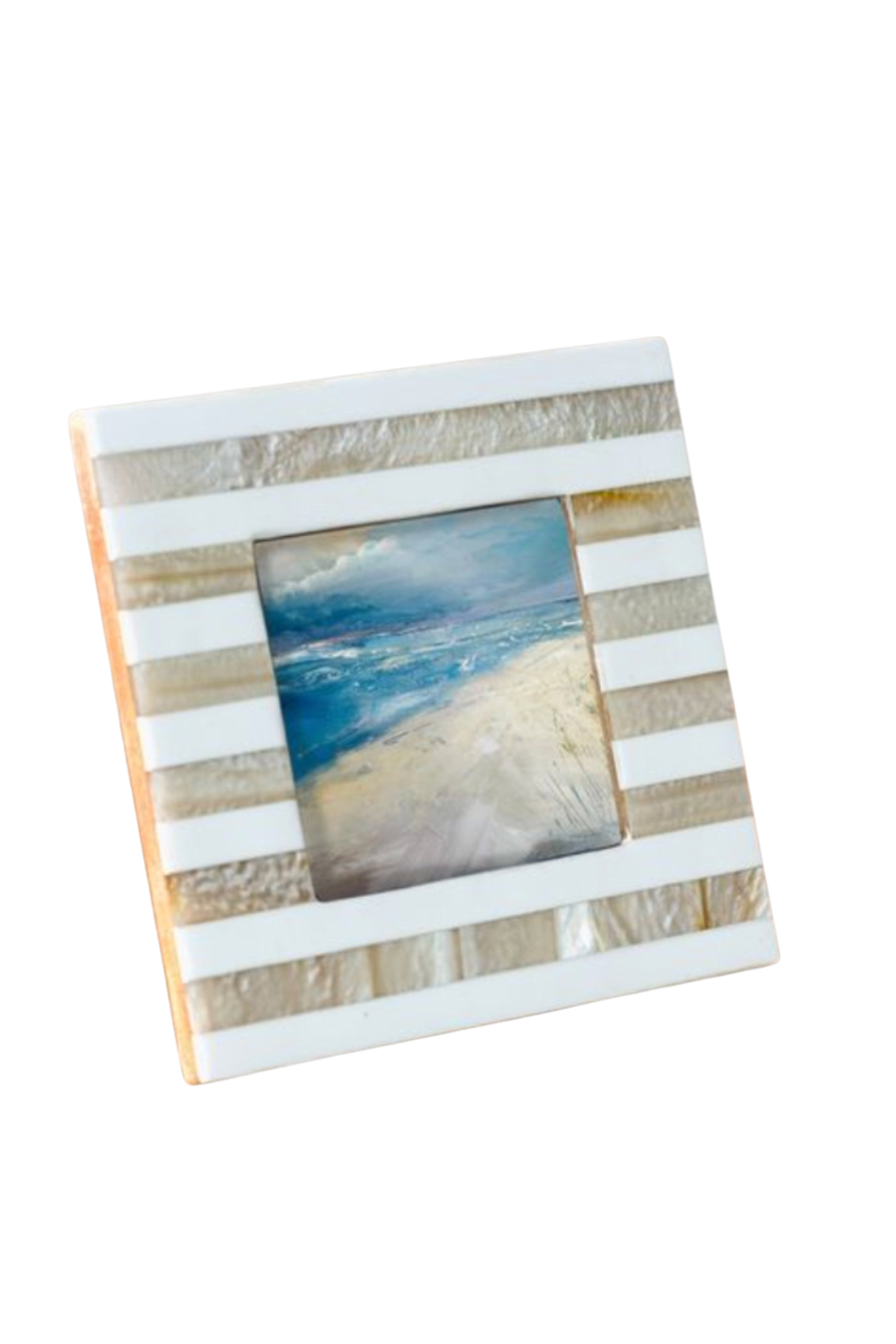Beige Stripe Resin Photo Frame