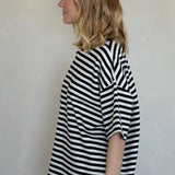 Oversized Boxy Fit Drop Sleeve Stripe Shirt